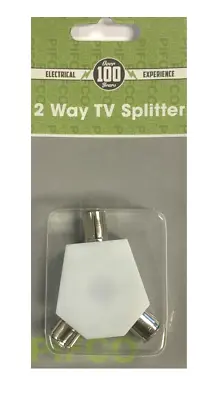 2 Way TV Aerial Coaxial TV Splitter Y Adaptor Connector Cable Female To Male • £2.35