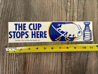 OLD VINTAGE 1970's BUFFALO SABRES NHL HOCKEY TEAM BUMPER STICKER - CUP STOPS • $7.99