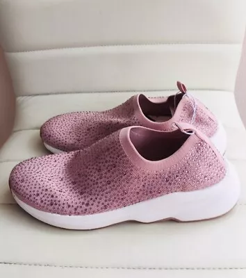$39.90 • Buy New ZARA Pink Fashion GLITTERY FABRIC SNEAKERS Sock-Style USA 3.5 EU 35 D45