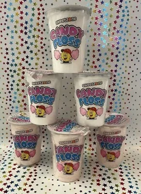 Candy Floss Big 50gm Tubs - 6 Per Pack - Assorted Colours • £12.99