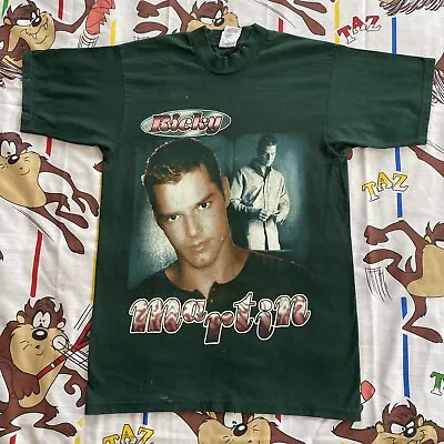 Ricky Martin  Livin La Vida Loca  Rap Tee T-Shirt Men's Medium 1999 VTG Original • $89.99