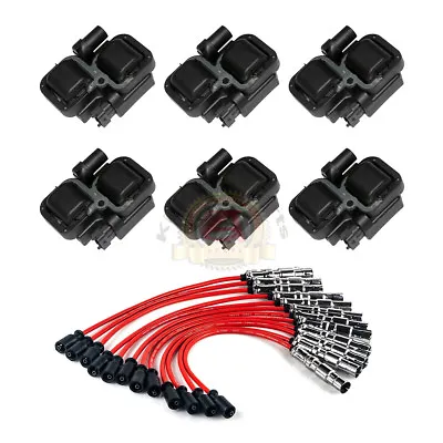 6pcs Ignition Spark Coils & Plug Wire Sets For Mercedes-Benz C CL CLK ML Class • $94.90