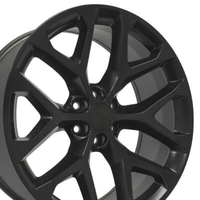 $198.25 • Buy CK156 Satin Black 24 Inch Snowflake 5668 Rim Fits Chevy GMC Cadillac