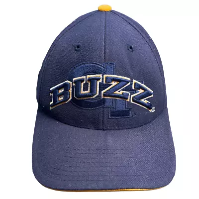 Vintage Georgia Tech BUZZ Strapback Hat Cap Blue Yellow Wool Embroidered • $17.44