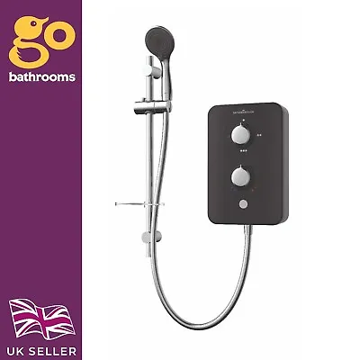 Gainsborough Slim Duo 9.5kW Electric Shower Black 3 Spray Head Handset Bathroom • £144.19