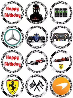 Edible Toppers & Décor For Cakes & Cupcakes -  Formula 1 F1 Cars Themed • £2.75