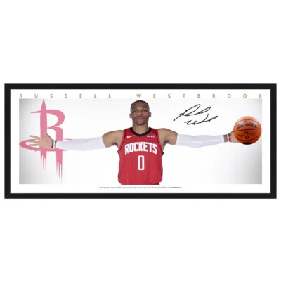 $39.99 • Buy Russell Westbrook Rockets Wings Signed Framed Poster Kobe Basketball Memorabilia