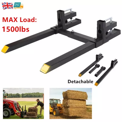 2PCS Clamp On Pallet Forks 1500lbs For Farm Tractor Loader Bucket Skid Steer UK • £76.99