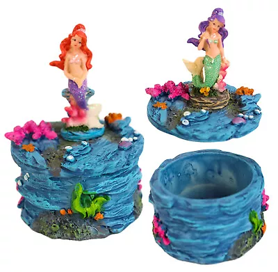 Mermaid Mergirl Sisters Sitting On Rock By Corals Mini Decorative Boxes Set Of 2 • $22.99