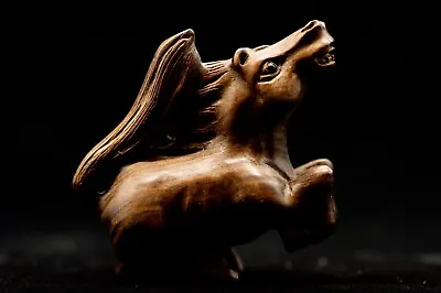 Signed Wooden NETSUKE Wild Horse Japanese Vintage • £27.02