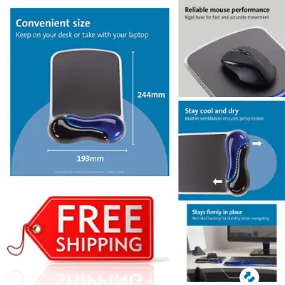 £18.45 • Buy Kensington Mouse Mat With Wrist Rest – Ergonomic Duo Gel Wrist Support 