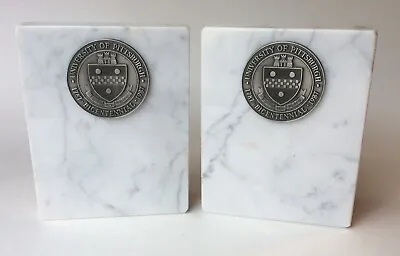 Vtg Pair Of University Of Pittsburgh Bicentennial 1787-1987 Marble Bookends   • $19.95