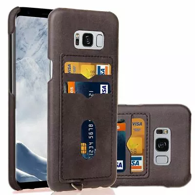 For Galaxy S10 S9 S8 Plus S7 Note9 8 Case Leather Slim Wallet Card Holder Cover • $8.49