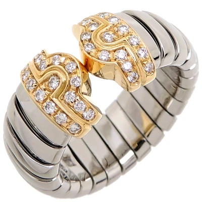 $2099.76 • Buy BVLGARI #M Parentesi Tubogas Diamond Ring 750 Yellow Gold 564061