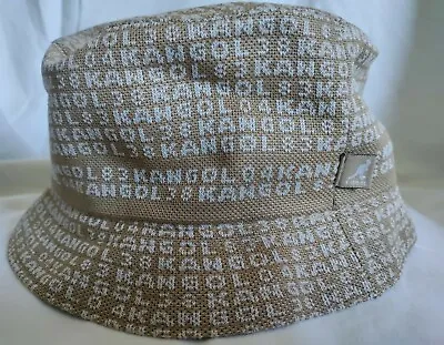 Kangol Brown Polyester Chlorofiber Monogram Stripe Bucket Hat Cap New S-M-L RARE • $67.49