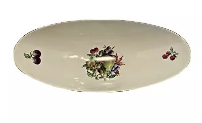 Vintage Naaman Israel Oblong Porcelain Footed Fruit Bowl 13-1/2  Long • $17.99