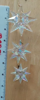 Vintage Iridescent Plastic Snowflake Christmas Ornaments In 3 Different Sizes • $5.99