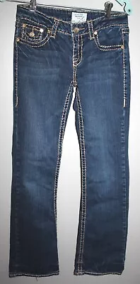 L.a. Idol Usa Girl's Junior Large Stitching Straight Low Rise Blue Jeans Seze 7 • $10