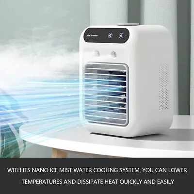 Portable USB Air Conditioner Air Cooler LED Personal Desk Cooling Mini Fan 2024 • $32.90