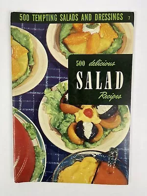 500 Delicious Salad Recipes Vintage 1955 Cookbook Recipe Booklet FREE SHIPPING • $8