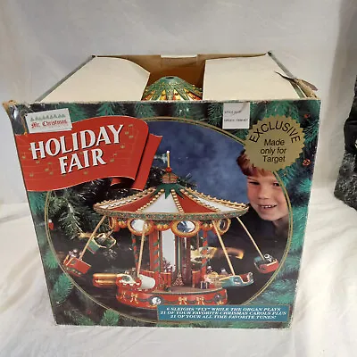 Vintage 1995 Mr Christmas Holiday Fair Carousel Musical Flying Sleighs Tested • $84.99