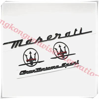 4pc Glossy Black Emblem For Maserati Granturismo Side L/R Trunk Badges Nameplate • $57.95