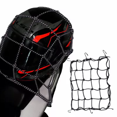 Motorcycle Helmet Net Reflective Luggage Net Holder Bike Cargo Tie Down Cord US • $10.59