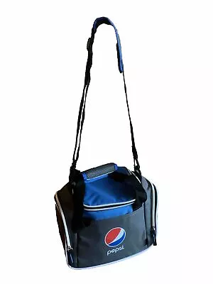 Vintage Pepsi   Soft Lunch Bag Six Pack Cooler Grey White And Blue • $29.99