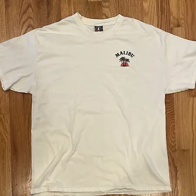 Malibu Rum Vintage T-Shirt  Promo Tee Size XL White Y2K Beefy T Tag • $19.99