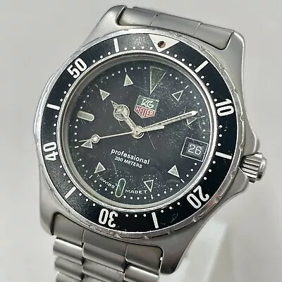 TAG HEUER Men's 2000 973.006F Black Quartz Watch Date Working Item From JAPAN • $299.99