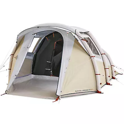 Camping Tent 4 Man Inflatable Tent Backpacking 1 Bedroom - DECATHLON Quechua • £363.99