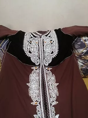 Moroccan Takchita Caftan Brown Embellished Two Piece Wedding Caftan Dress • $149