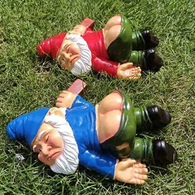 Funny Drunk Dwarf Garden Gnome Decor Yard Patio Ornament Rude Passed Out Statue • $12.29