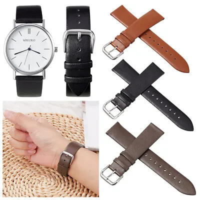 £5.63 • Buy Genuine Leather Watch Strap 14/16/18/19/20mm Men Replacement Soft Wrist Strap UK