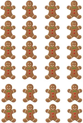£1.20 • Buy 24 Christmas Gingerbread Man Edible Wafer Paper Cupcake Toppers
