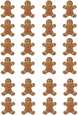 £1.20 • Buy 24 Christmas Gingerbread Man Edible Wafer Paper Cupcake Toppers