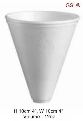 DART Polystyrene Foam Food Grade Cone Cups Chips Ice Cream -  Hobby Art Craft • £7.98