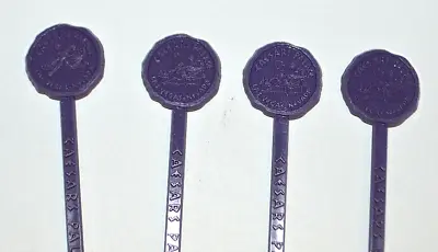 Lot Of 4 Vintage Swizzle Sticks Cocktails Ceasar's Palace Las Vegas NV. Purple • $4.19