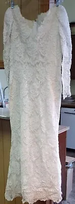 Vintage Oscar De La Renta Lace  Wedding Dress Gown Ivory  • $400