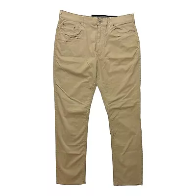 NEW Men's Khaki MEMBERS MARK Mason 5 Pocket Straight Fit Pants 34X32 • $18.36