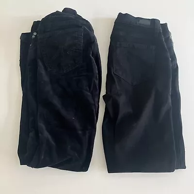 Lot Of 2 MATERNITY PANTS AG Adriano Goldschmied 27 Corduroy Paige 26 Black • $24.85