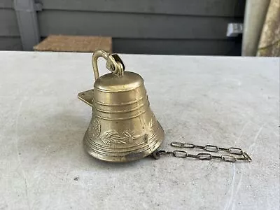 Vintage Decorative Brass Wall Mount Door Bell; With Chain • $40