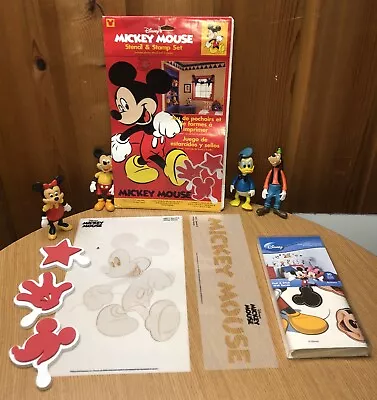 Lot Disney Room Décor Mickey Mouse Stamp & Stencil Set Decals NEW & 4 Figures • $20