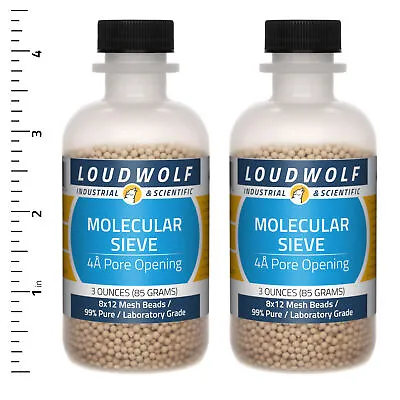 $23.39 • Buy Molecular Sieve 6 Oz Total (2 Bottles) Laboratory Grade 8x12 Mesh Beads