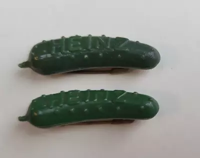 Lot Of 2 Vintage HEINZ Pickle Pin Brooch Advertising Green Promotion • $10.80