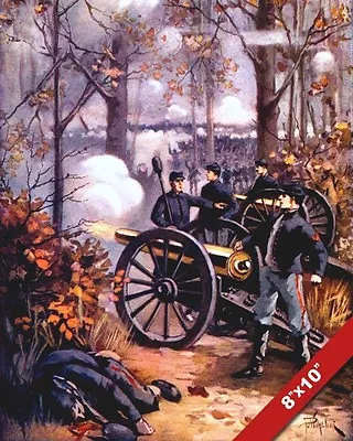 Battle Of Shiloh Painting Us Civil War Union Canon Artillery Art Canvas print • $14.99