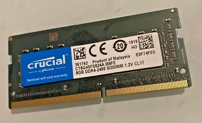 Crucial 8GB Single (1x8GB) DDR4 SO-DIMM C17 2400MHz CT8G4SFS824A.M8FE • $33