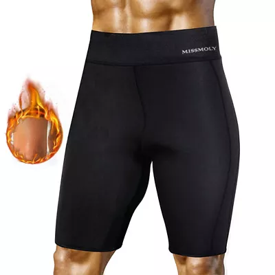 Men's Workout Sauna Sweat Thermo Shorts Body Shaper Neoprene Athletic Pants Gym • $12.79