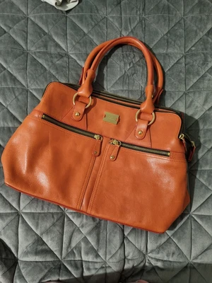 £49 • Buy Modalu Pippa Toffee Brogue Handbag 100% Real Leather Tan Tote Grab Bag Designer
