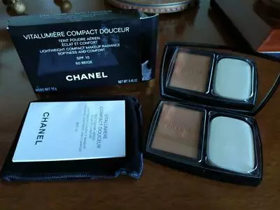 Very Rare New  Vitalumiere Chanel 50 Beige Lightweight Compact Powder Softness • $95